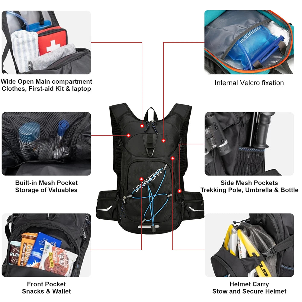 Water Backpack for Hiking, Running, Biking, and Raves (Hydration Bladder Sold Separately)