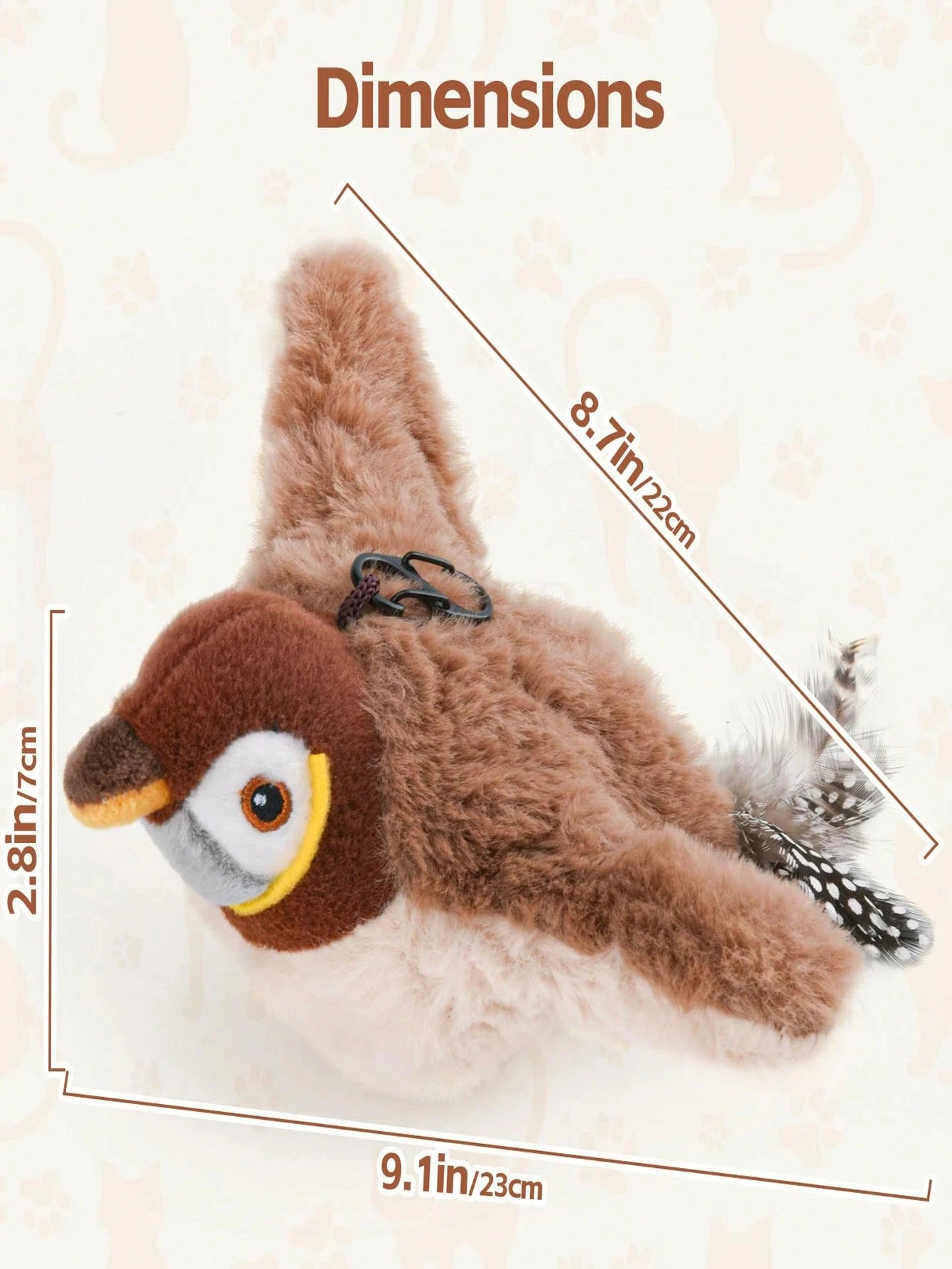 1pc Interactive cat toys rechargeable electric flapping wings bird cat toy sound sing bird cat grass touch activation plush toy